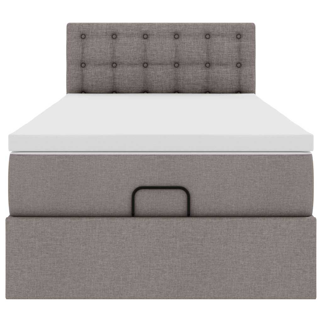 Ottoman bed met matras en LED's 90x190cm stof taupe is nu te koop bij PeponiXL, paradijselijk wonen!