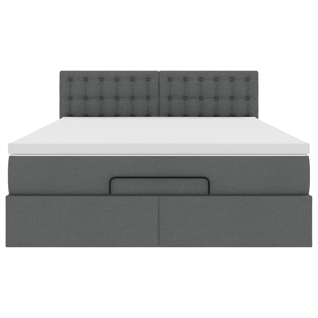Bed poef met matras en LED's stof 140x190 cm donkergrijs is nu te koop bij PeponiXL, paradijselijk wonen!