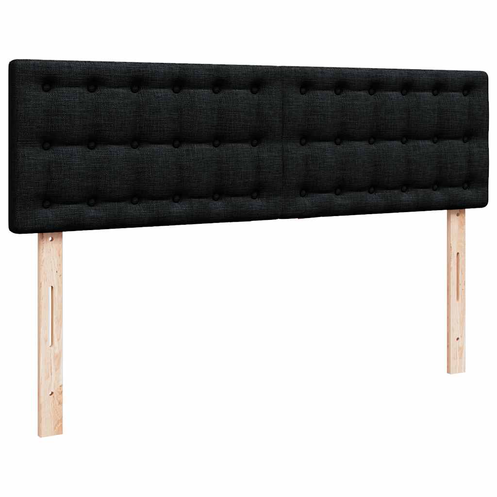 Bed poef met matras en LED's stof 140x190 cm zwart is nu te koop bij PeponiXL, paradijselijk wonen!