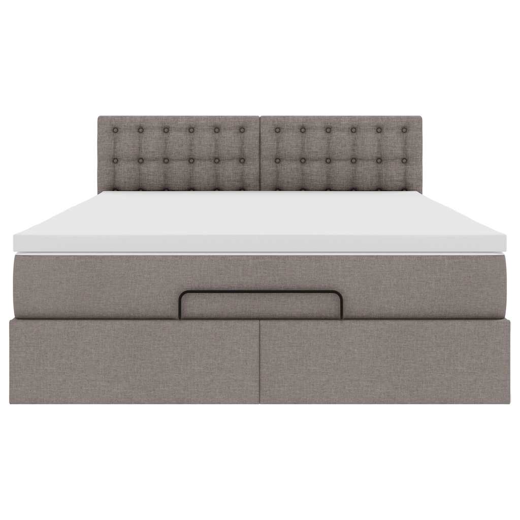 Bed poef met matras en LED's 140x190 cm stof taupe is nu te koop bij PeponiXL, paradijselijk wonen!