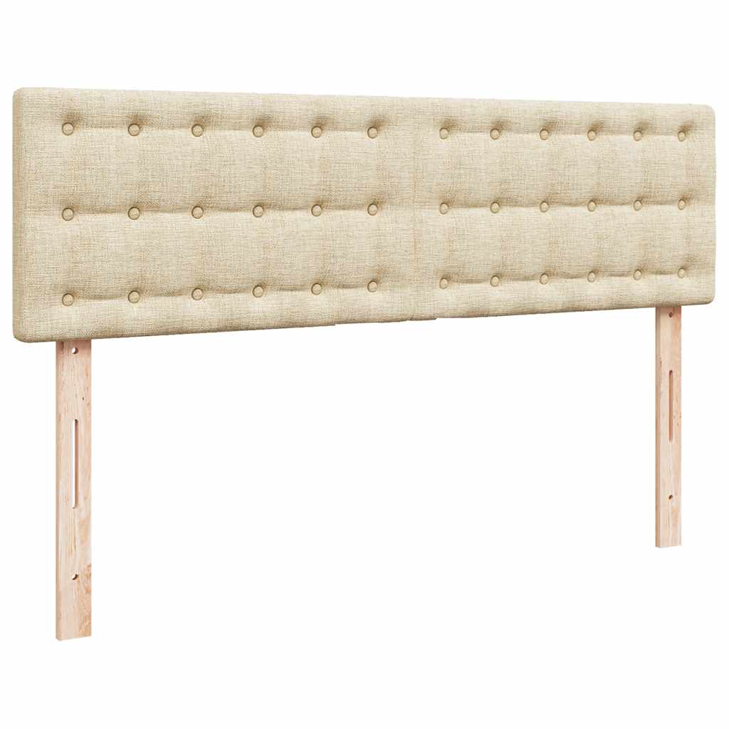 Bed poef met matras en LED's 140x200 cm stof crèmekleurig is nu te koop bij PeponiXL, paradijselijk wonen!