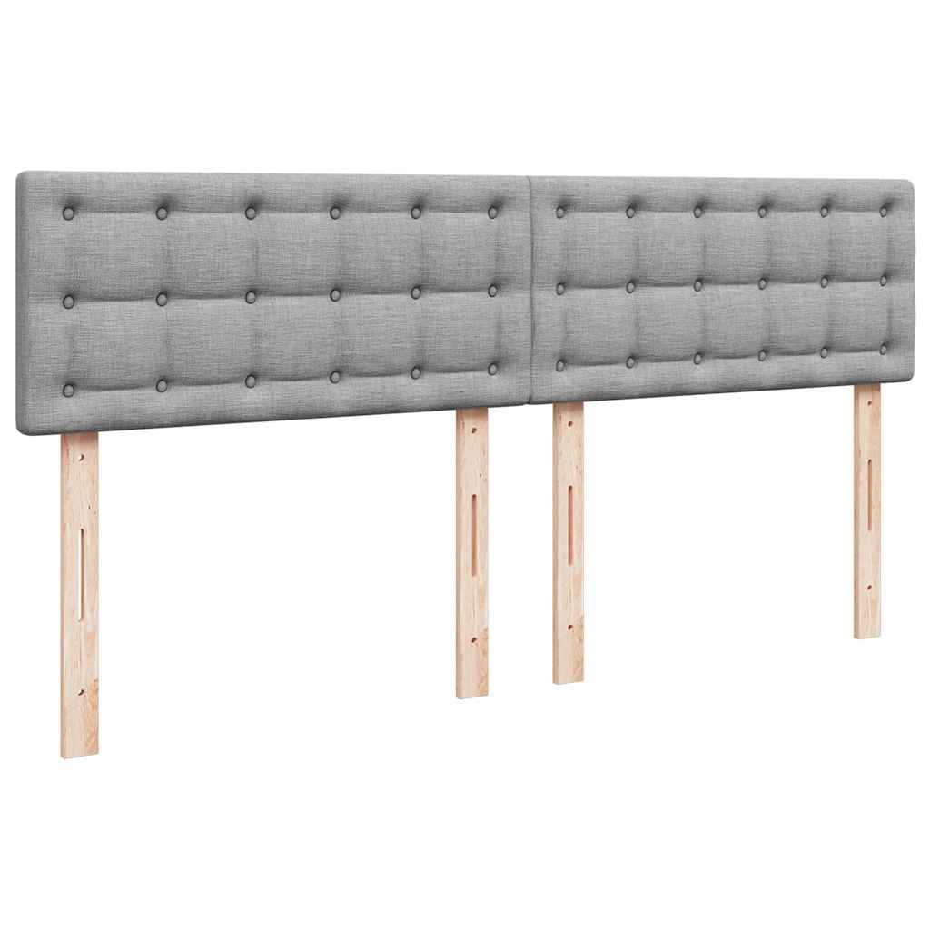 Ottoman bed met matras en LED's 160x200 cm stof lichtgrijs is nu te koop bij PeponiXL, paradijselijk wonen!