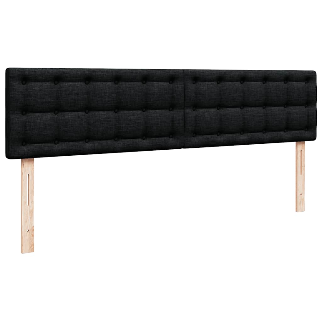 Ottoman bed met matras en LED's 160x200cm stof zwart is nu te koop bij PeponiXL, paradijselijk wonen!