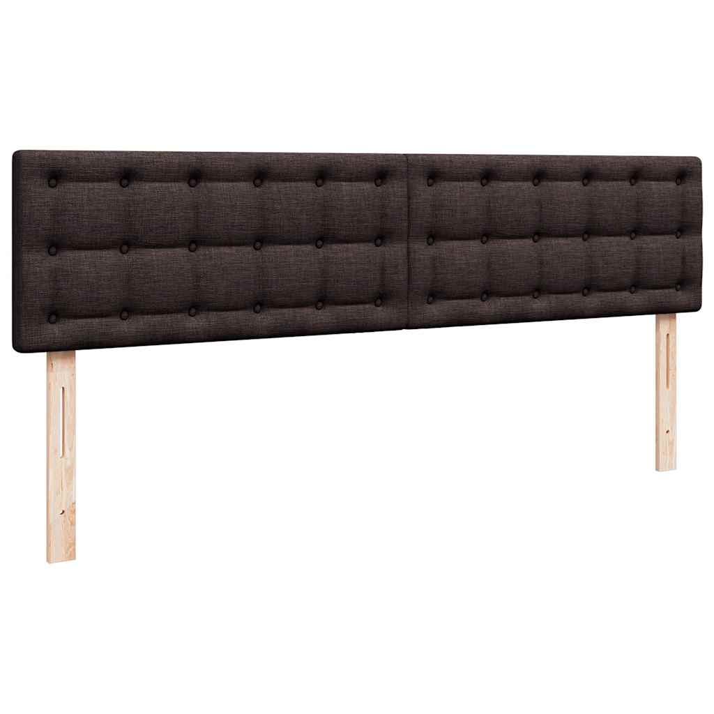Ottoman bed met matrassen en LED's 200x200cm stof donkerbruin