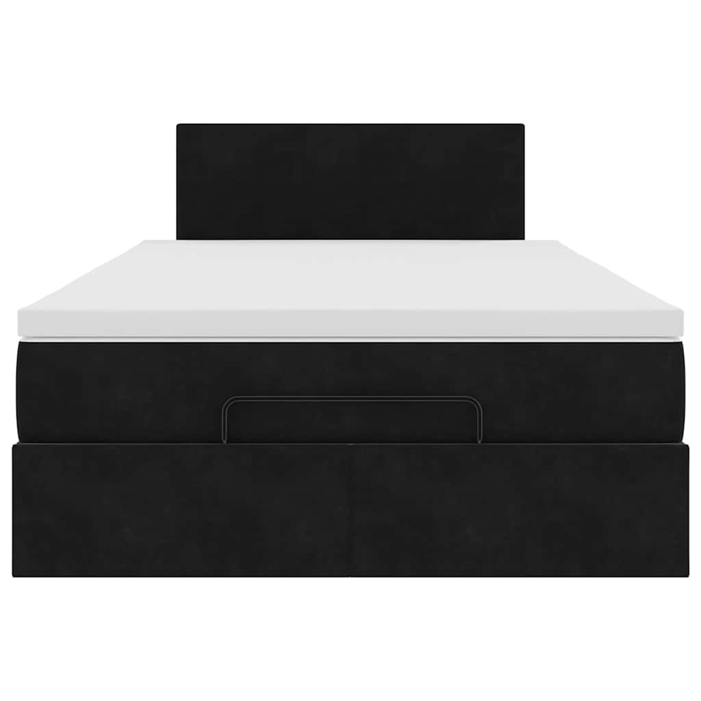 Bed poef met matras en LED's 120x190 cm fluweel zwart is nu te koop bij PeponiXL, paradijselijk wonen!