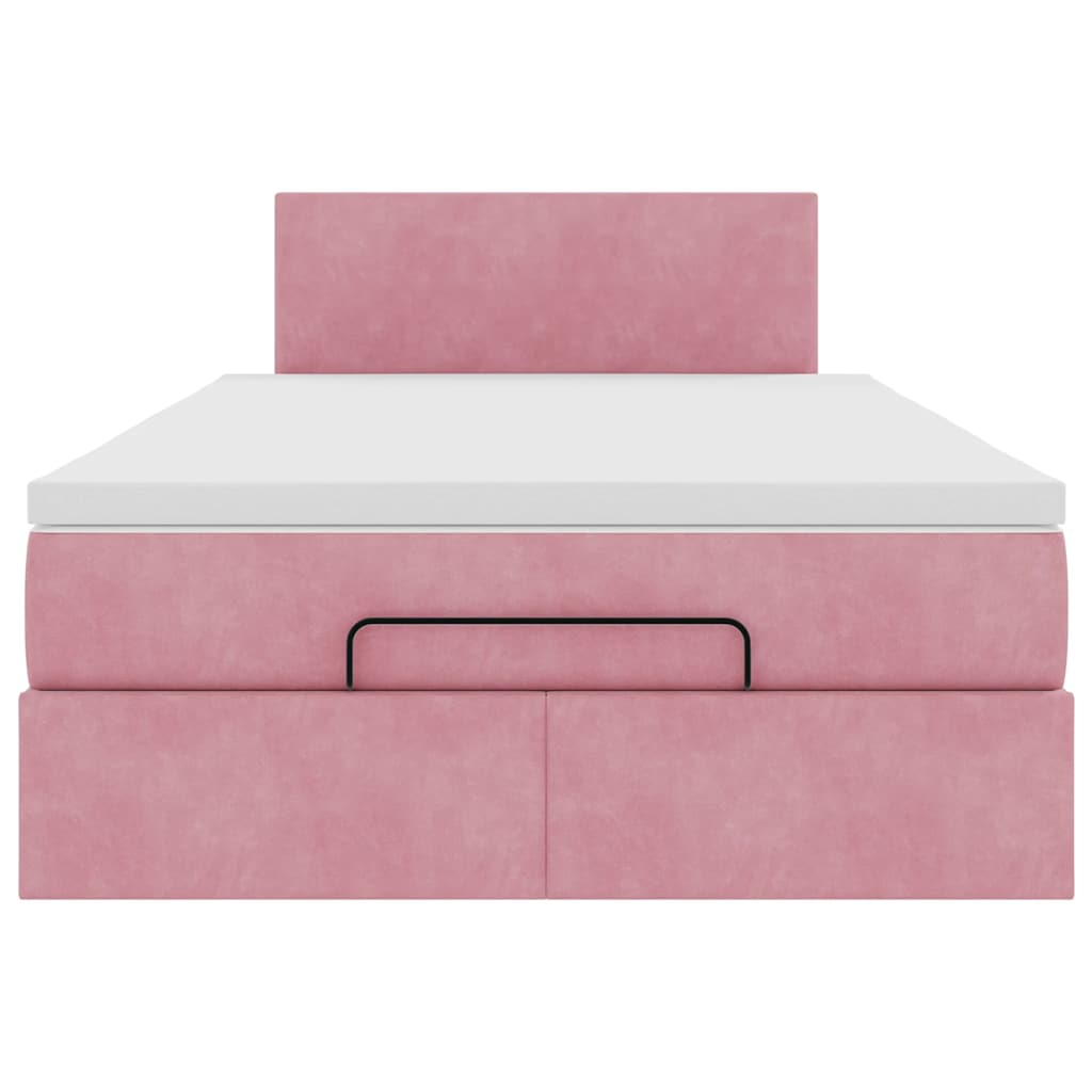 Bed poef met matras en LED's 120x190 cm fluweel roze is nu te koop bij PeponiXL, paradijselijk wonen!
