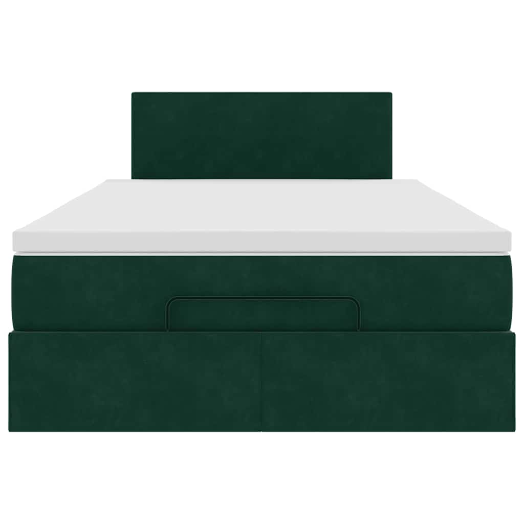 Ottoman bed met matras en LED's 120x200cm fluweel donkergroen is nu te koop bij PeponiXL, paradijselijk wonen!