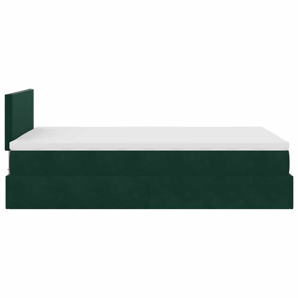 Ottoman bed met matras en LED's 120x200cm fluweel donkergroen is nu te koop bij PeponiXL, paradijselijk wonen!
