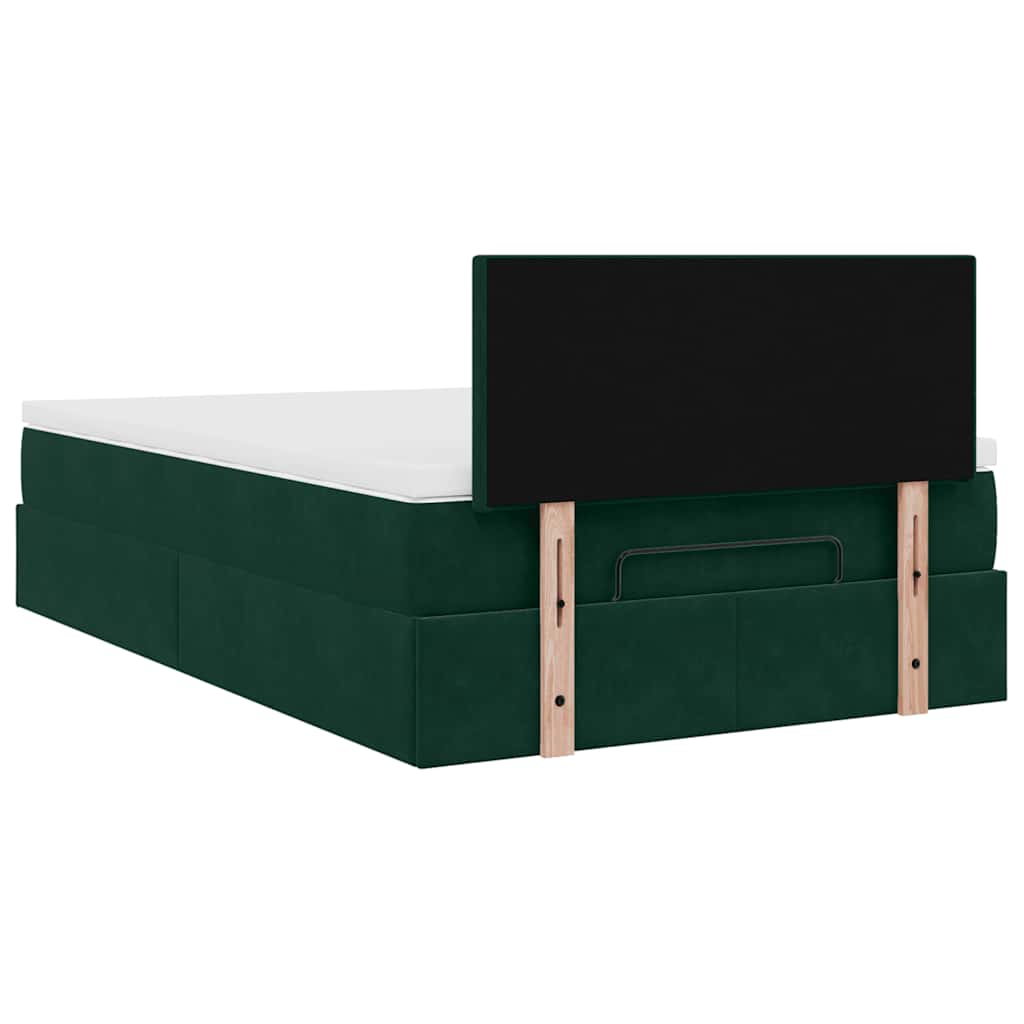 Ottoman bed met matras en LED's 120x200cm fluweel donkergroen is nu te koop bij PeponiXL, paradijselijk wonen!