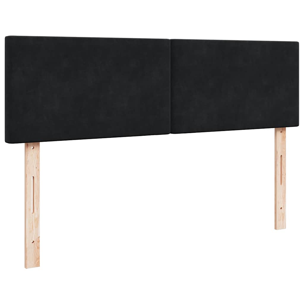 Ottoman bed met matras en LED's 140x190cm fluweel zwart is nu te koop bij PeponiXL, paradijselijk wonen!