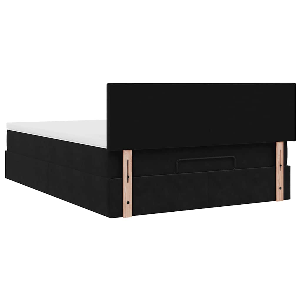 Ottoman bed met matras en LED's 140x190cm fluweel zwart is nu te koop bij PeponiXL, paradijselijk wonen!