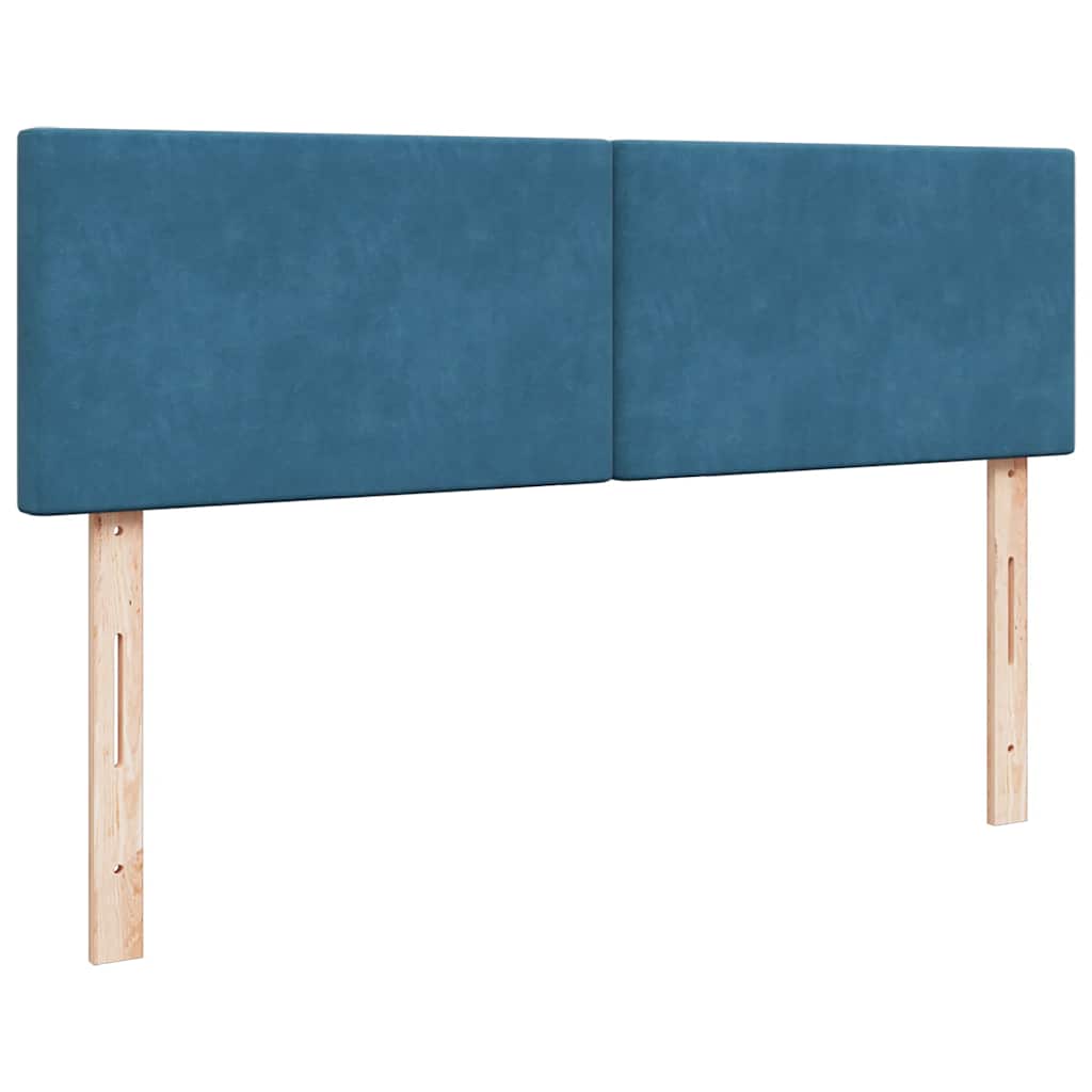 Ottoman bed met matras en LED's 140x190cm fluweel donkerblauw is nu te koop bij PeponiXL, paradijselijk wonen!