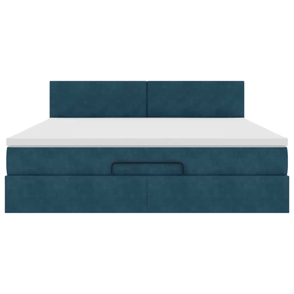 Ottoman bed met matras en LED's 180x200 cm fluweel donkerblauw is nu te koop bij PeponiXL, paradijselijk wonen!
