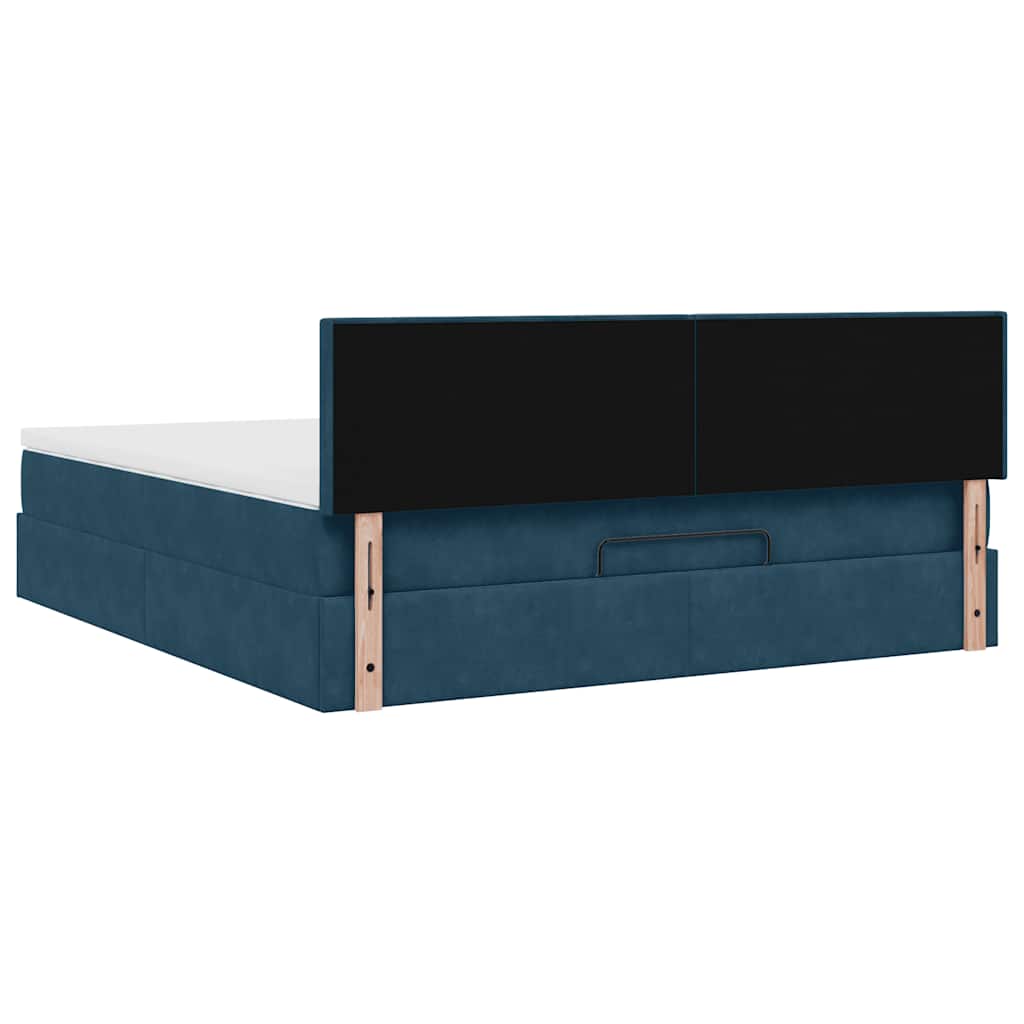Ottoman bed met matras en LED's 180x200 cm fluweel donkerblauw is nu te koop bij PeponiXL, paradijselijk wonen!