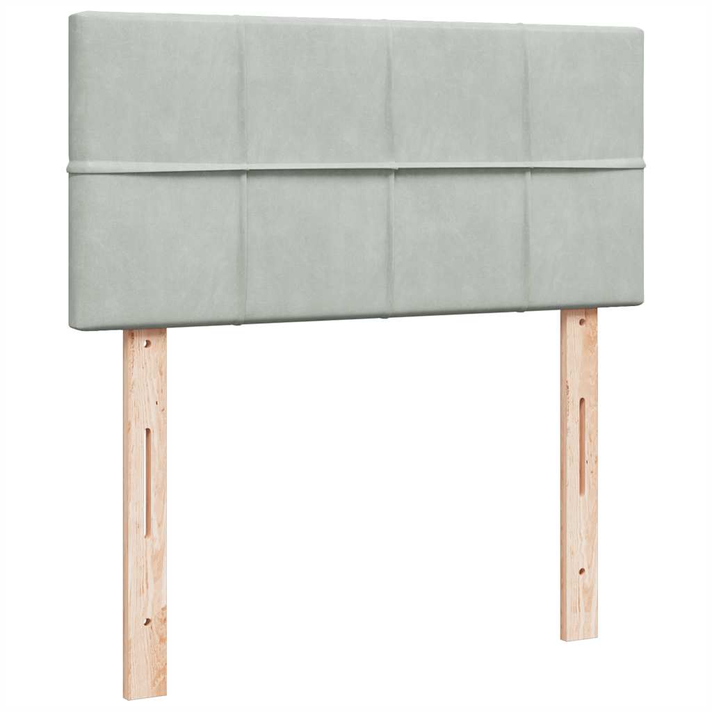 Ottoman bed met matras en LED's 90x190cm fluweel lichtgrijs is nu te koop bij PeponiXL, paradijselijk wonen!