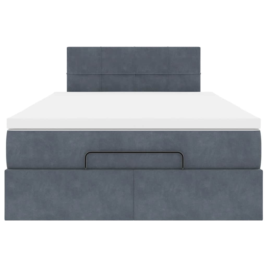 Bed poef met matras en LED's 120x190 cm fluweel donkergrijs is nu te koop bij PeponiXL, paradijselijk wonen!