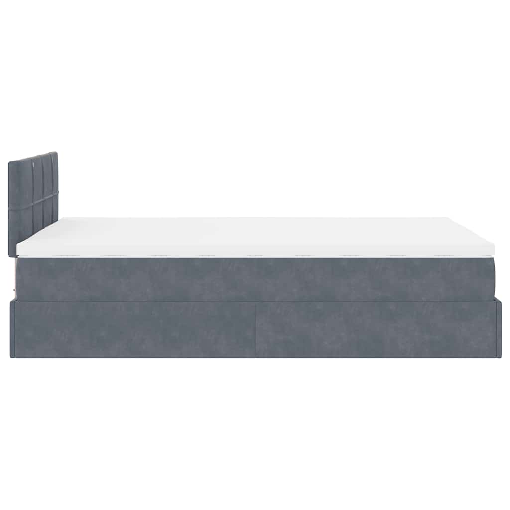 Bed poef met matras en LED's 120x190 cm fluweel donkergrijs is nu te koop bij PeponiXL, paradijselijk wonen!