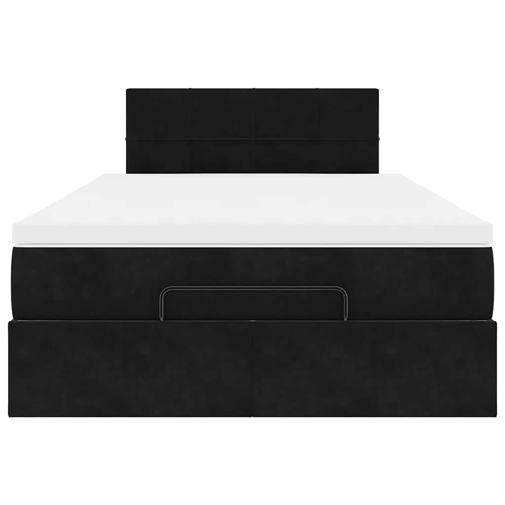 Bed poef met matras en LED's 120x190 cm fluweel zwart is nu te koop bij PeponiXL, paradijselijk wonen!
