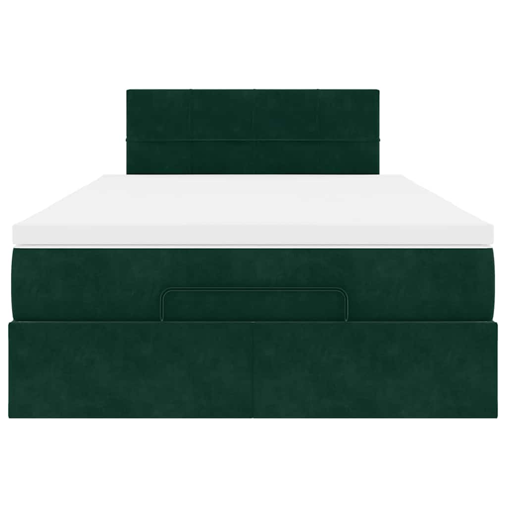 Ottoman bed met matras en LED's 120x200cm fluweel donkergroen is nu te koop bij PeponiXL, paradijselijk wonen!
