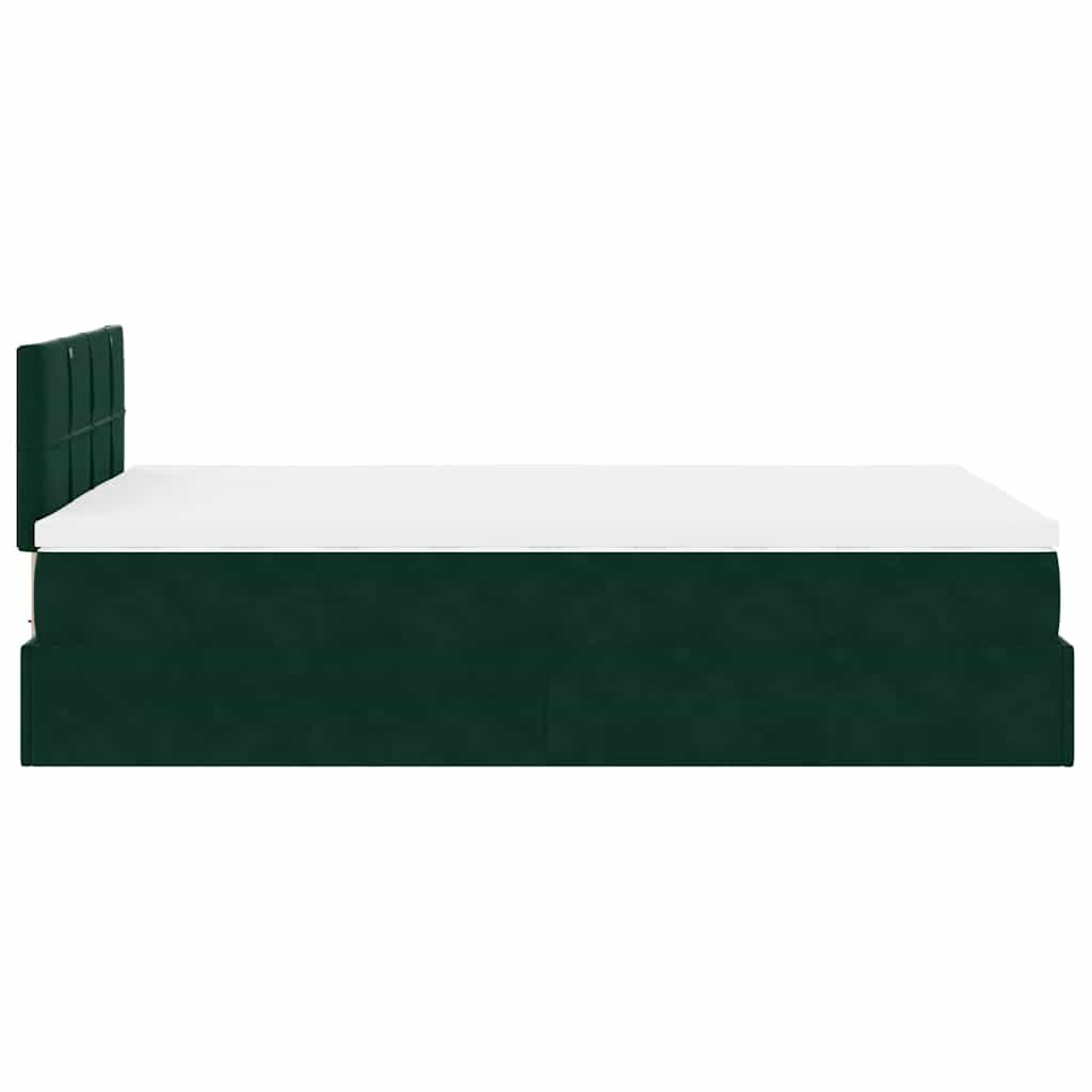 Ottoman bed met matras en LED's 120x200cm fluweel donkergroen is nu te koop bij PeponiXL, paradijselijk wonen!