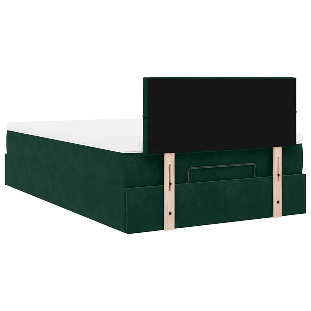 Ottoman bed met matras en LED's 120x200cm fluweel donkergroen is nu te koop bij PeponiXL, paradijselijk wonen!