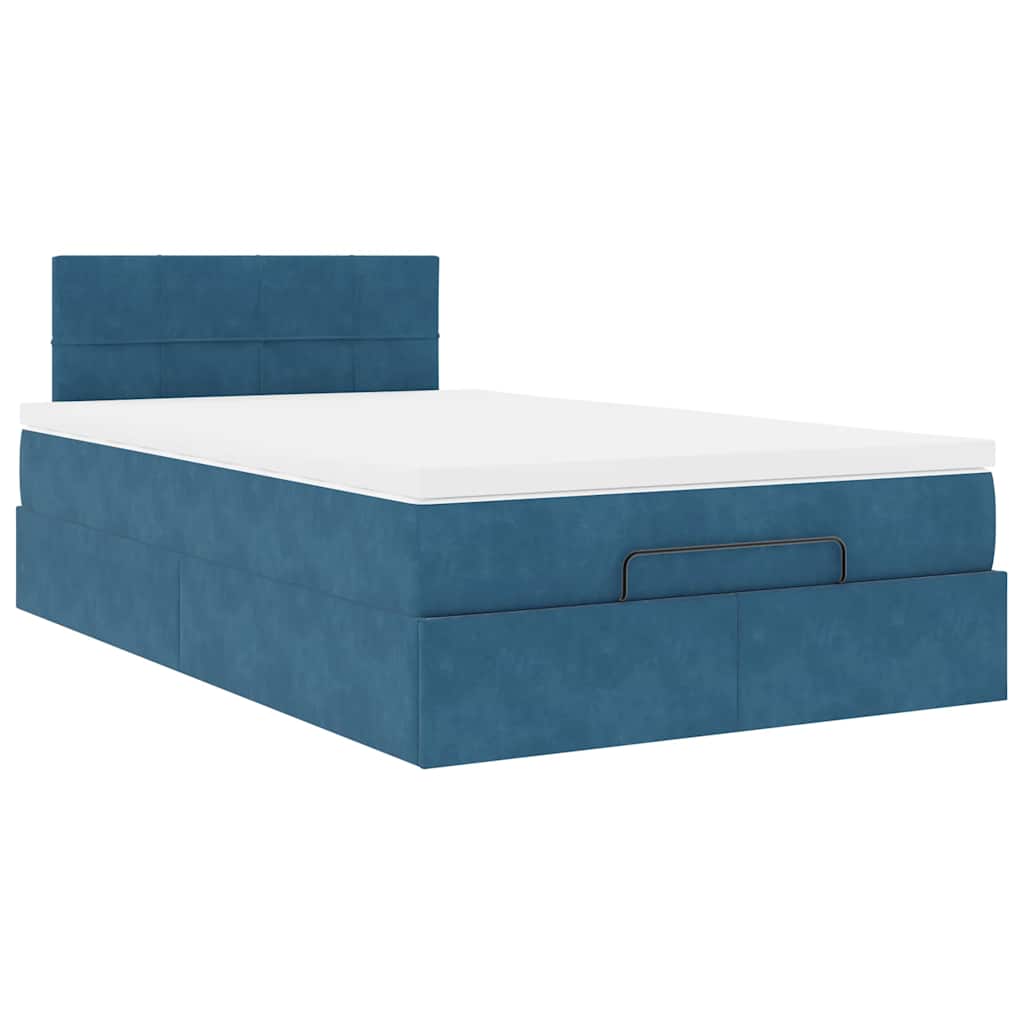 Ottoman bed met matras en LED's 120x200cm fluweel donkerblauw is nu te koop bij PeponiXL, paradijselijk wonen!