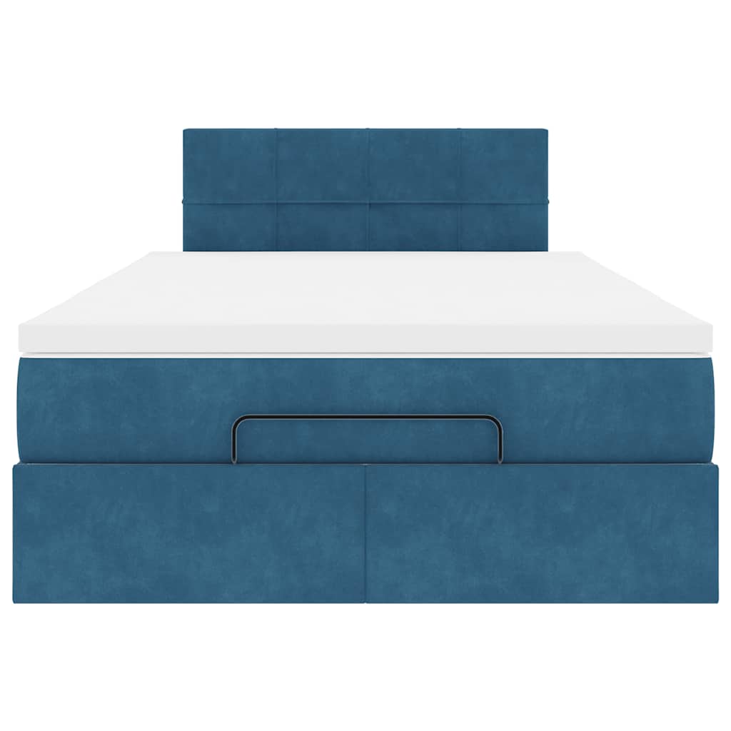 Ottoman bed met matras en LED's 120x200cm fluweel donkerblauw is nu te koop bij PeponiXL, paradijselijk wonen!
