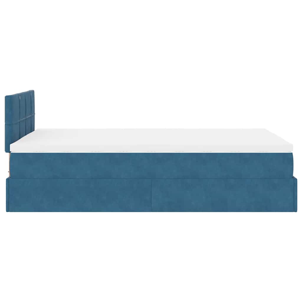 Ottoman bed met matras en LED's 120x200cm fluweel donkerblauw is nu te koop bij PeponiXL, paradijselijk wonen!