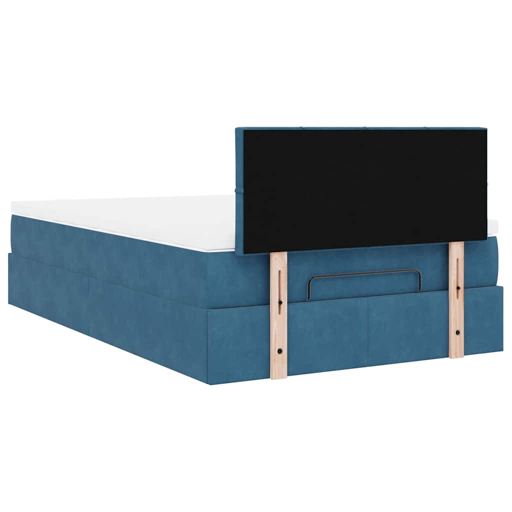 Ottoman bed met matras en LED's 120x200cm fluweel donkerblauw is nu te koop bij PeponiXL, paradijselijk wonen!