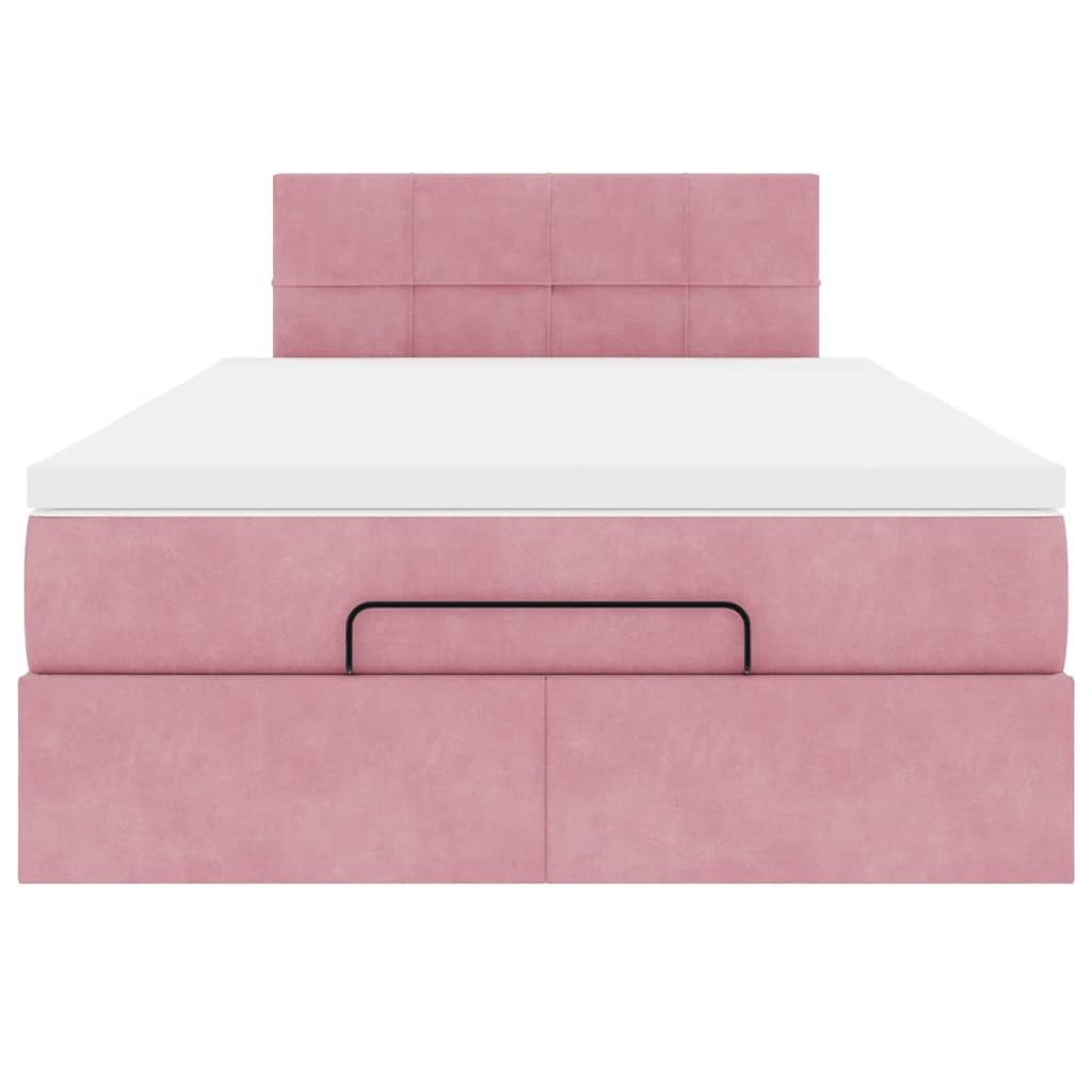 Ottoman bed met matras en LED's 120x200cm fluweel roze is nu te koop bij PeponiXL, paradijselijk wonen!