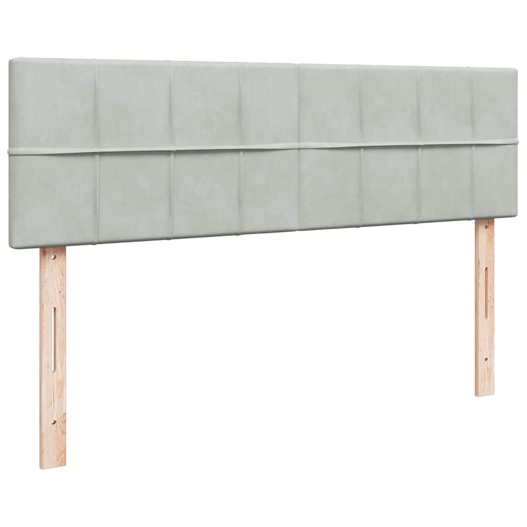 Ottoman bed met matras en LED's 140x190cm fluweel lichtgrijs is nu te koop bij PeponiXL, paradijselijk wonen!