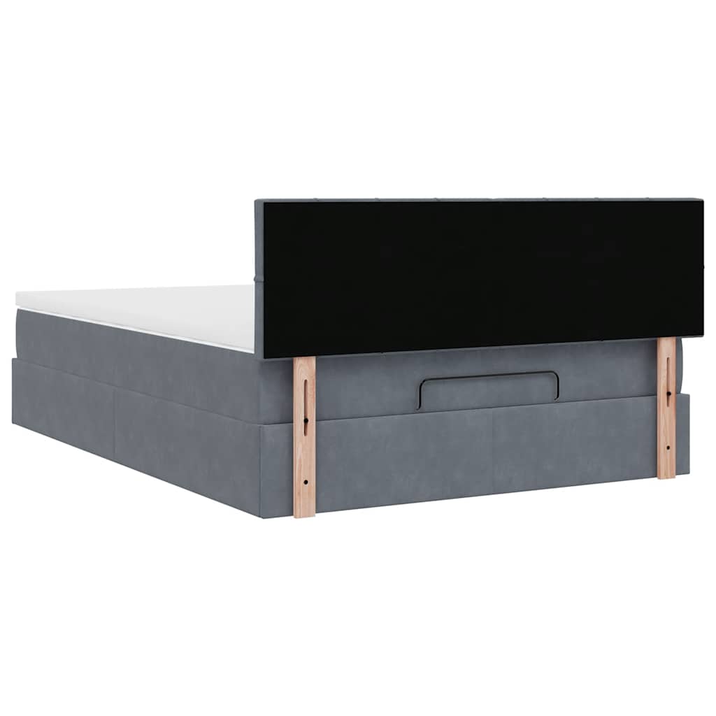 Ottoman bed met matras en LED's 140x190cm fluweel donkergrijs is nu te koop bij PeponiXL, paradijselijk wonen!