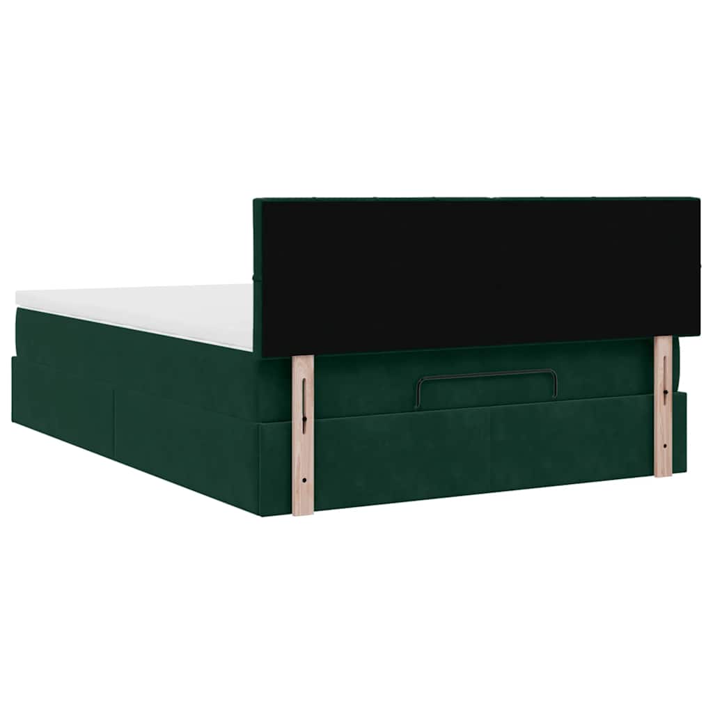 Ottoman bed met matras en LED's 140x190cm fluweel donkergroen is nu te koop bij PeponiXL, paradijselijk wonen!