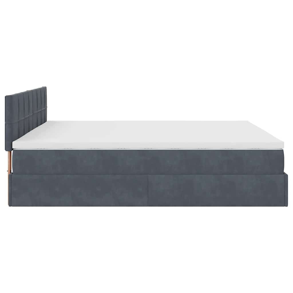 Ottoman bed met matras en LED's 160x200cm fluweel donkergrijs is nu te koop bij PeponiXL, paradijselijk wonen!