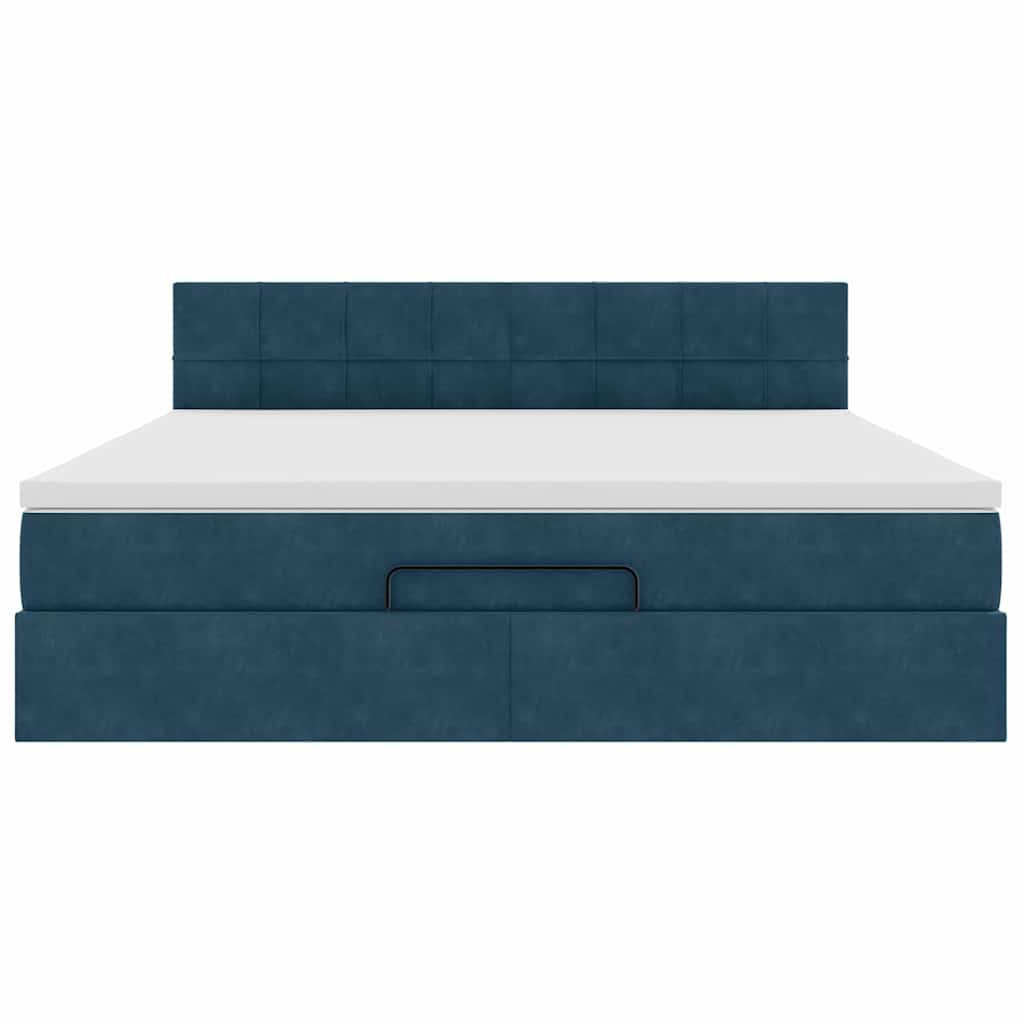 Ottoman bed met matras en LED's 180x200 cm fluweel donkerblauw is nu te koop bij PeponiXL, paradijselijk wonen!