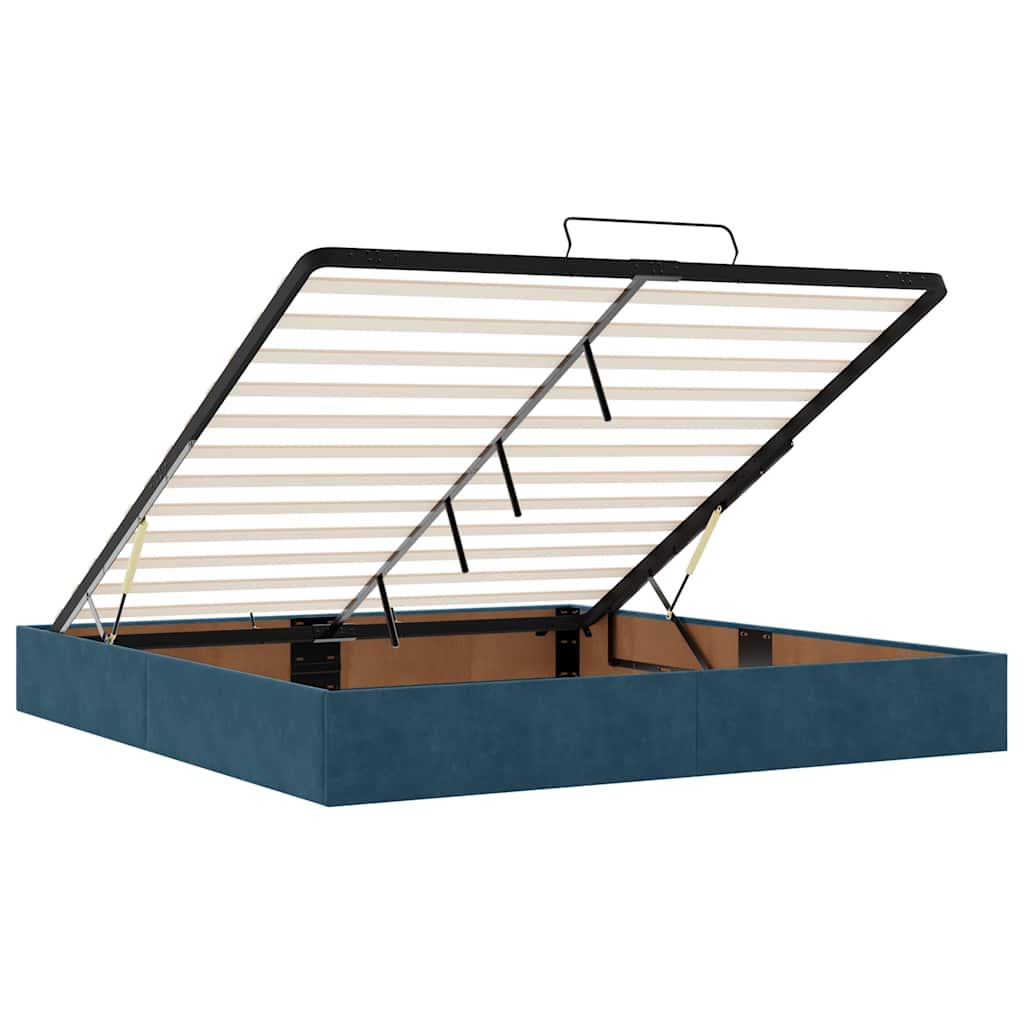 Ottoman bed met matras en LED's 180x200 cm fluweel donkerblauw is nu te koop bij PeponiXL, paradijselijk wonen!