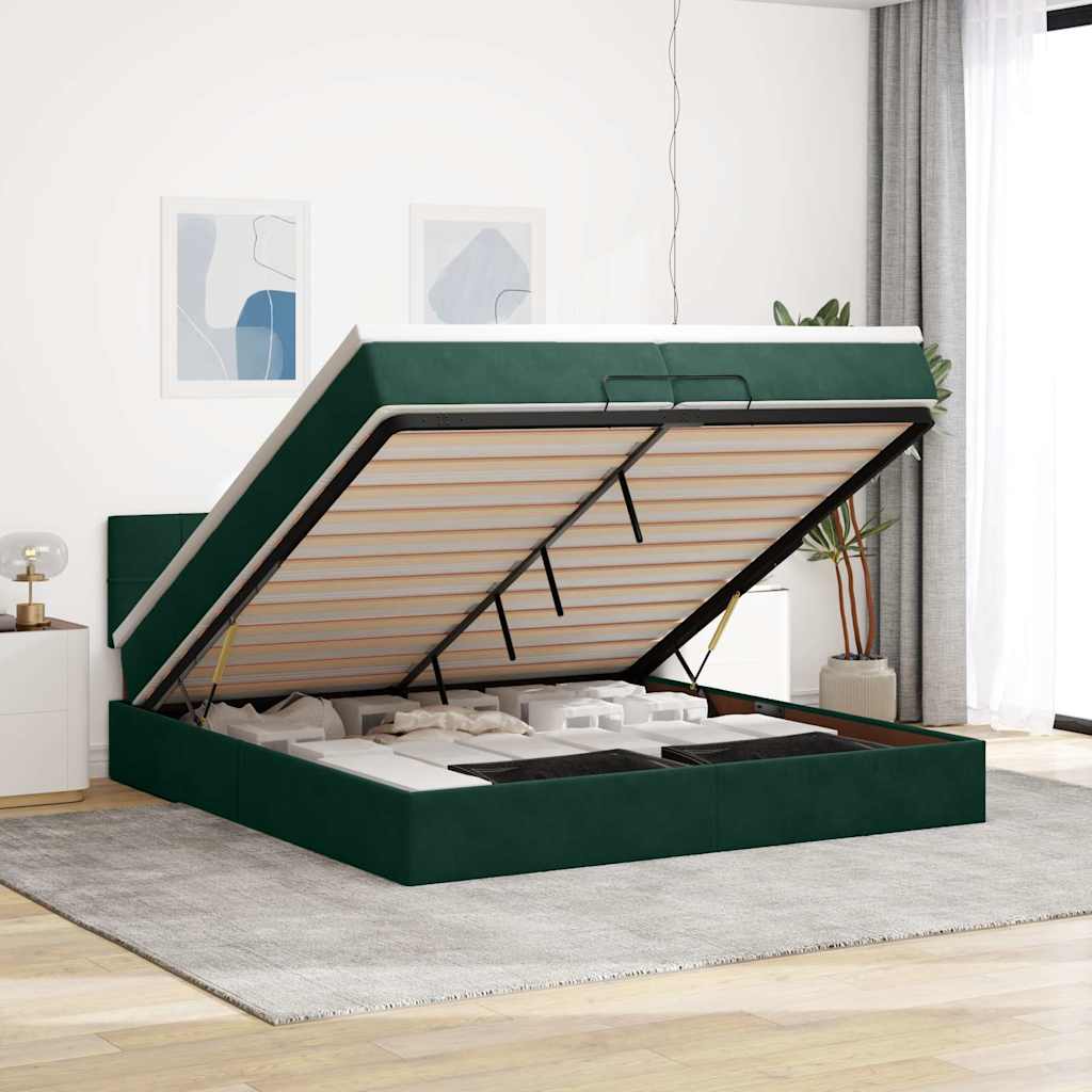 Ottoman bed met matrassen en LED's 200x200cm fluweel is nu te koop bij PeponiXL, paradijselijk wonen!