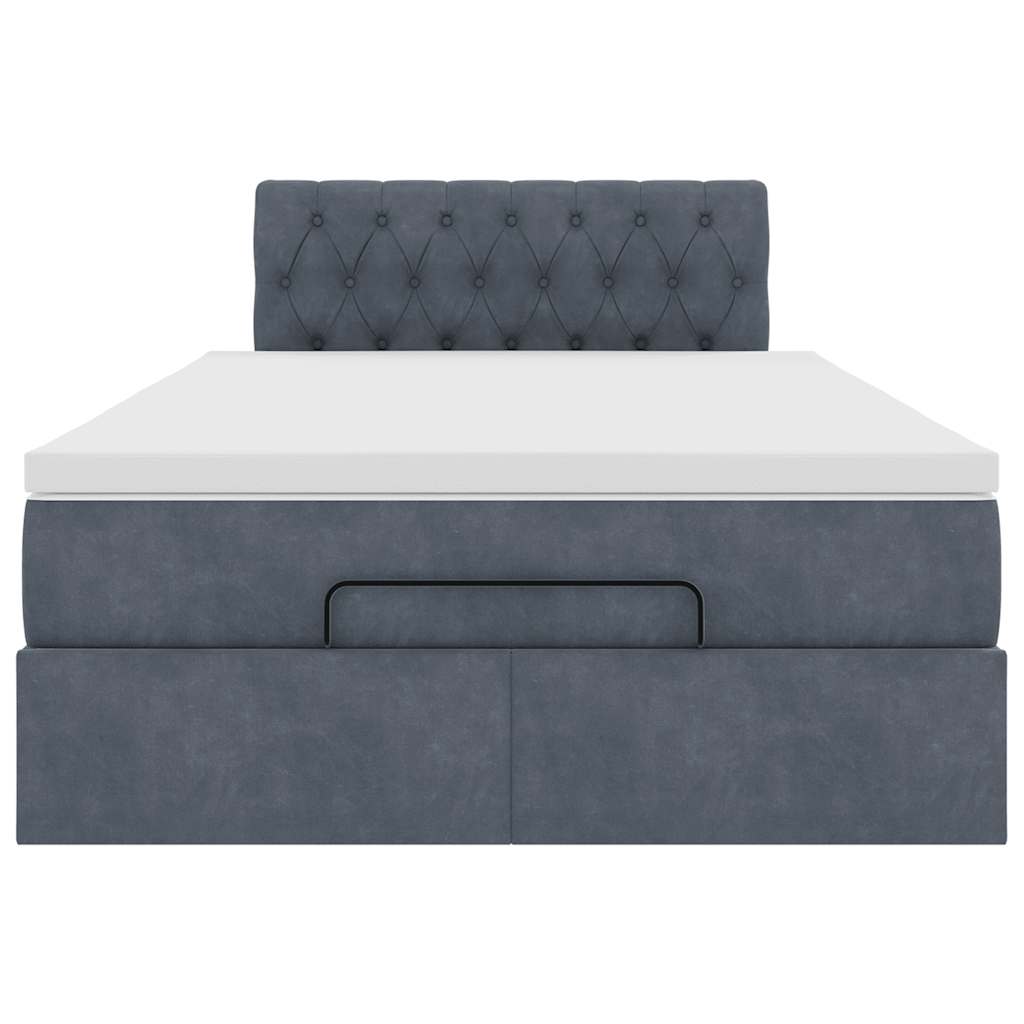 Bed poef met matras en LED's 120x190 cm fluweel donkergrijs is nu te koop bij PeponiXL, paradijselijk wonen!