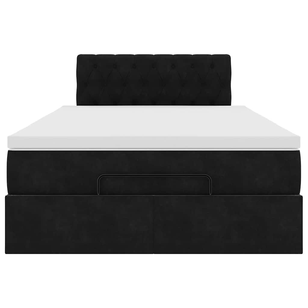 Bed poef met matras en LED's 120x190 cm fluweel zwart is nu te koop bij PeponiXL, paradijselijk wonen!