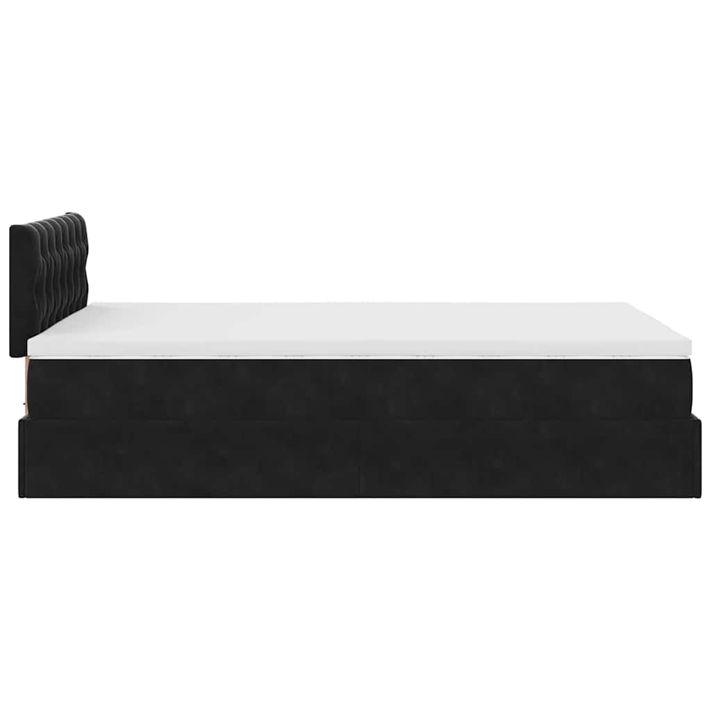 Bed poef met matras en LED's 120x190 cm fluweel zwart is nu te koop bij PeponiXL, paradijselijk wonen!