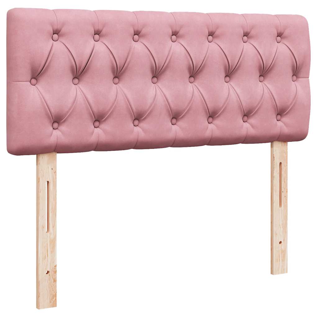 Bed poef met matras en LED's 120x190 cm fluweel roze