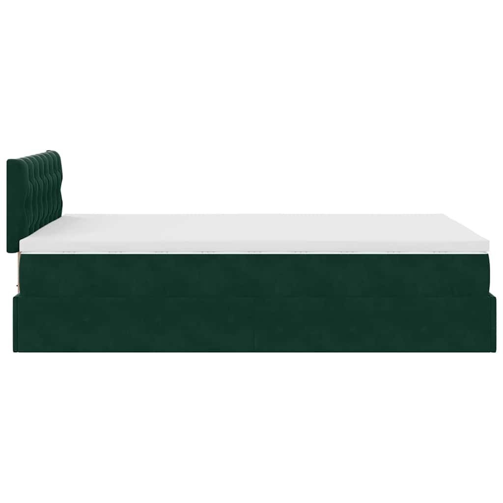 Ottoman bed met matras en LED's 120x200cm fluweel donkergroen