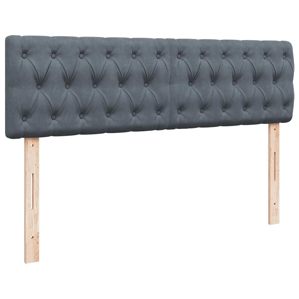 Ottoman bed met matras en LED's 140x190cm fluweel donkergrijs is nu te koop bij PeponiXL, paradijselijk wonen!