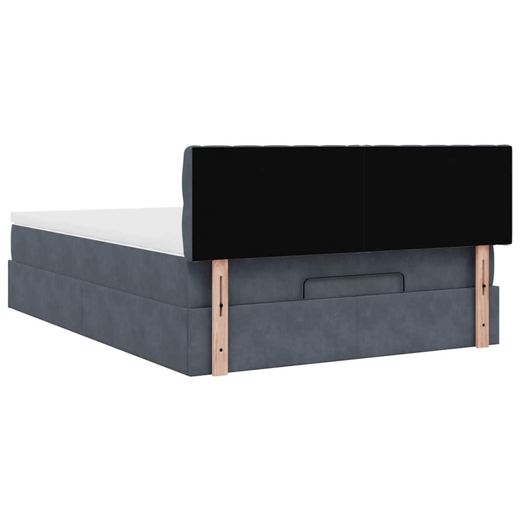 Ottoman bed met matras en LED's 140x190cm fluweel donkergrijs is nu te koop bij PeponiXL, paradijselijk wonen!