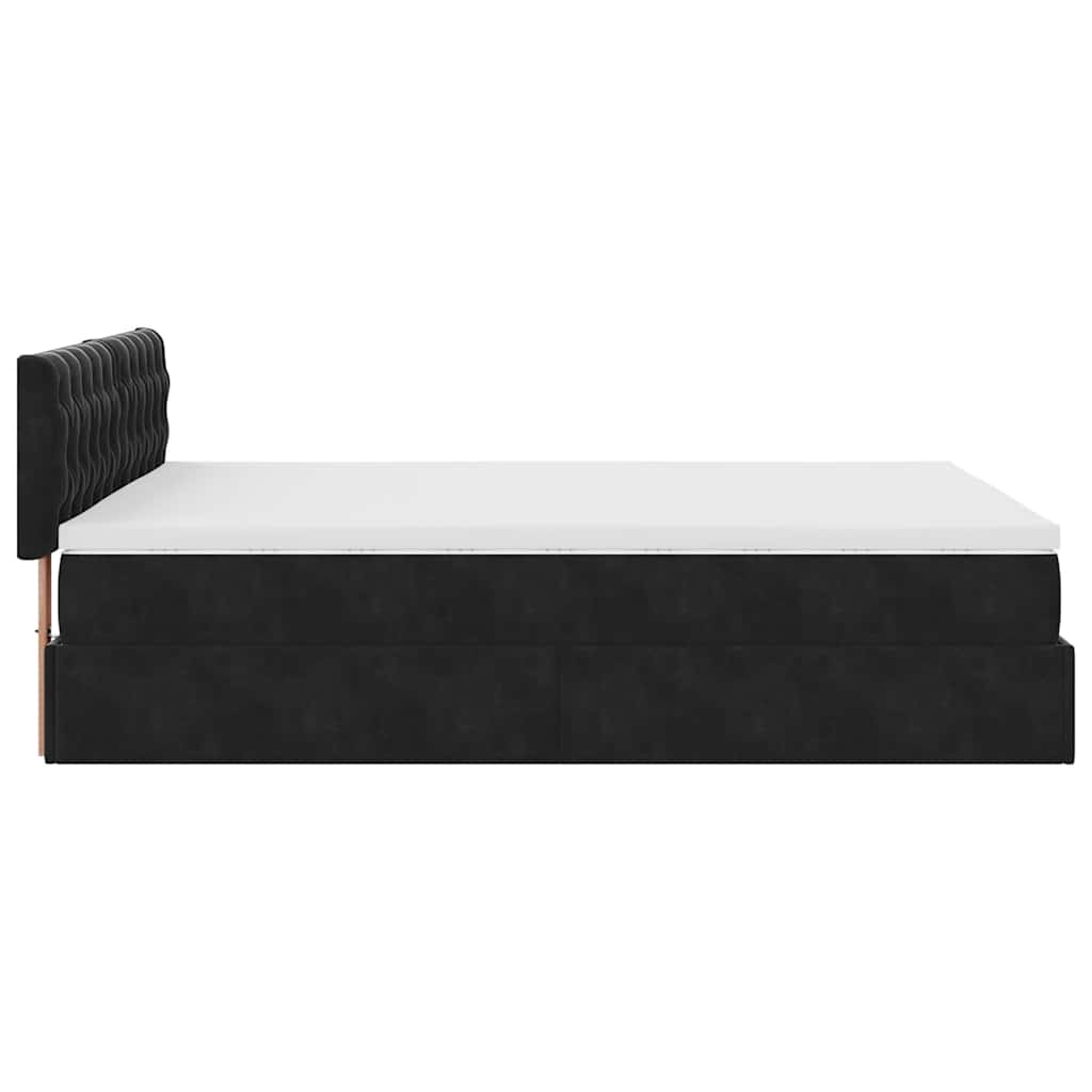 Ottoman bed met matras en LED's 140x190cm fluweel zwart is nu te koop bij PeponiXL, paradijselijk wonen!