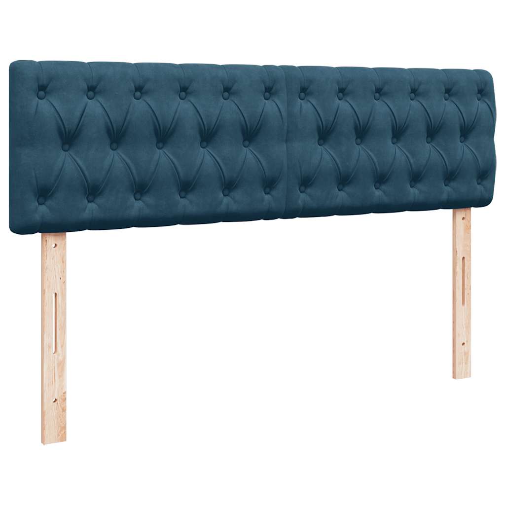 Ottoman bed met matras en LED's 140x200cm fluweel donkerblauw