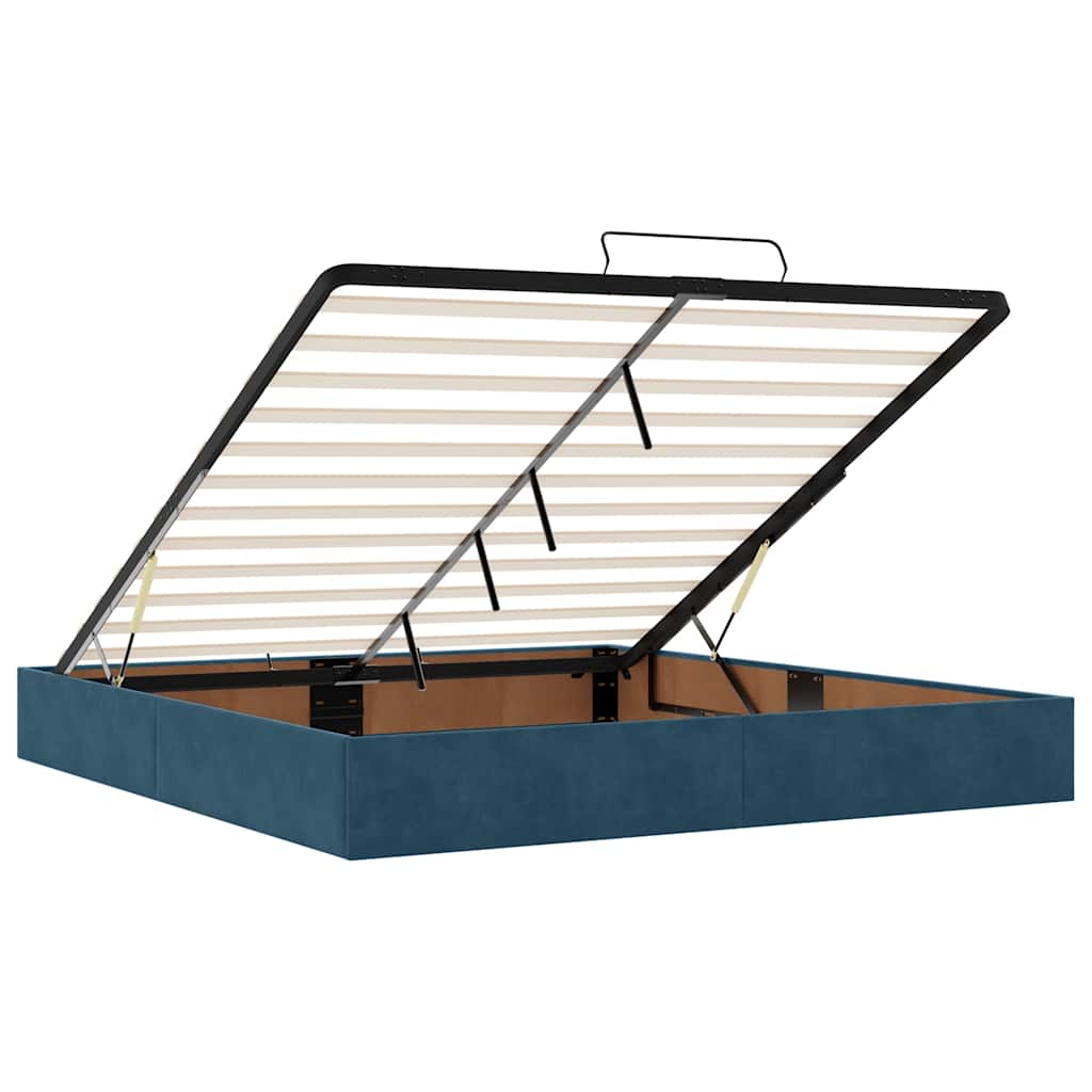 Ottoman bed met matras en LED's 180x200 cm fluweel donkerblauw is nu te koop bij PeponiXL, paradijselijk wonen!