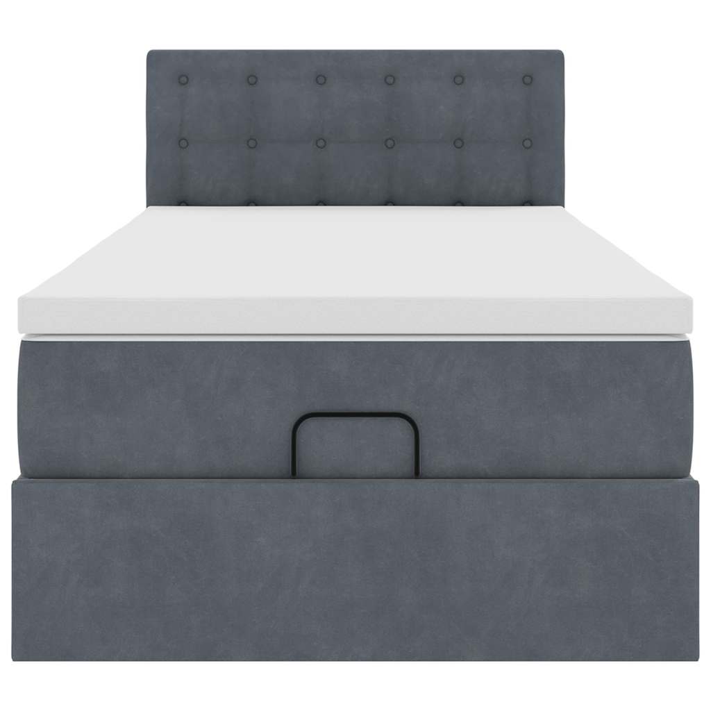 Ottoman bed met matras en LED's 90x200cm fluweel donkergrijs is nu te koop bij PeponiXL, paradijselijk wonen!