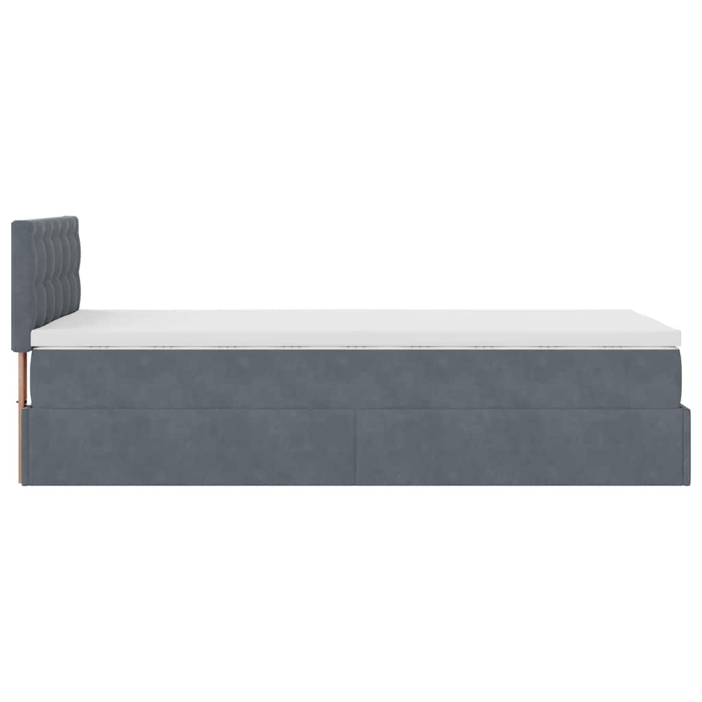 Ottoman bed met matras en LED's 90x200cm fluweel donkergrijs is nu te koop bij PeponiXL, paradijselijk wonen!