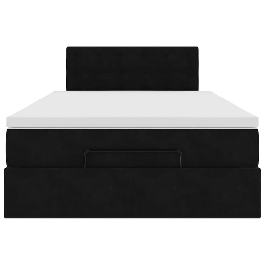 Bed poef met matras en LED's 120x190 cm fluweel zwart is nu te koop bij PeponiXL, paradijselijk wonen!